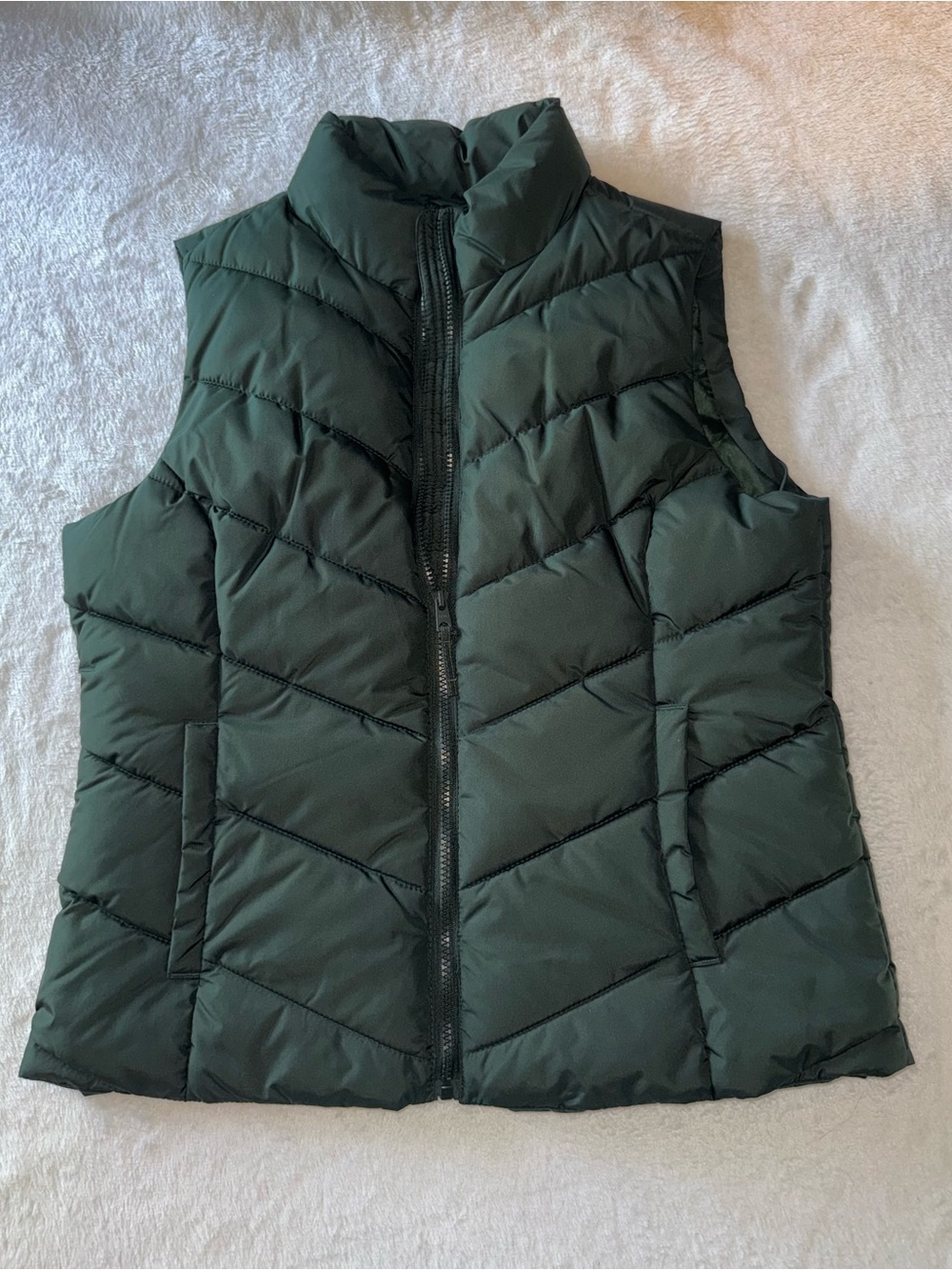 Aeropostale Forest Green Quilted Puffer Vest Women’s Large Full Zip